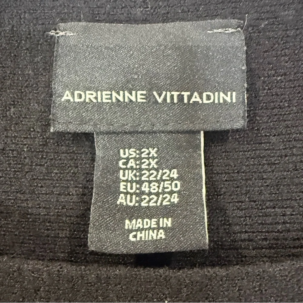 Adrienne Vittadini Sweater Knit Embellished Faux Shiny Rhinestones Black Size 2X